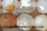 AGAT08 15 inches 8mm faceted round sakura agate gemstone beads