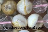 AGAT104 15 inches 8mm round phantom sakura agate beads