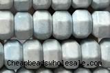 AGAT203 15 inches 4*6mm faceted hexagon oxidized agate beads