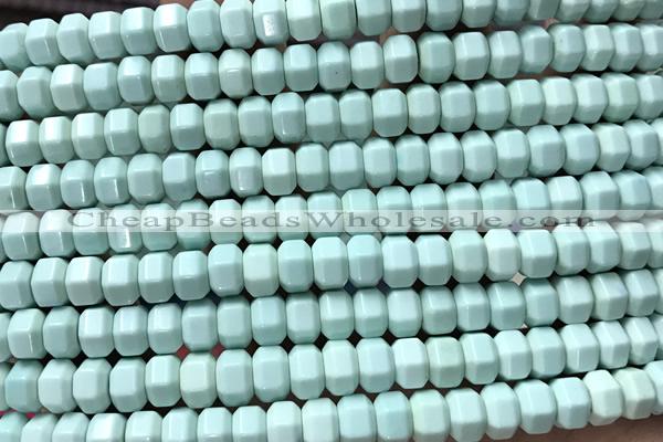 AGAT204 15 inches 4*6mm faceted hexagon oxidized agate beads