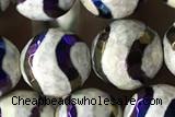 AGAT47 15 inches 10mm faceted round AB-color tibetan agate beads