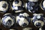 AGAT49 15 inches 8mm faceted round AB-color tibetan agate beads