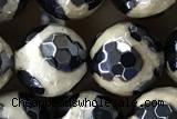 AGAT56 15 inches 10mm faceted round AB-color tibetan agate beads