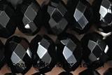 AGAT67 15 inches 5*8mm faceted rondelle black onyx gemstone beads