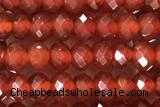 AGAT68 15 inches 2*4mm faceted rondelle red agate gemstone beads