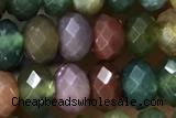 AGAT72 15 inches 4*6mm faceted rondelle Indian agate gemstone beads