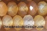 AGAT76 15 inches 5*8mm faceted rondelle banded agate gemstone beads