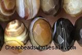 AGAT80 15 inches 6*10mm faceted rondelle banded agate gemstone beads