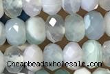 AGAT81 15 inches 4*6mm faceted rondelle banded agate gemstone beads