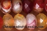 AGAT83 15 inches 5*8mm faceted rondelle banded agate gemstone beads