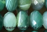 AGAT86 15 inches 6*10mm faceted rondelle banded agate gemstone beads