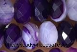 AGAT87 15 inches 5*8mm faceted rondelle banded agate gemstone beads