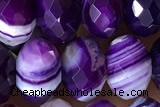 AGAT88 15 inches 6*10mm faceted rondelle banded agate gemstone beads