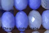 AGAT95 15 inches 6*10mm faceted rondelle banded agate gemstone beads