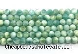 CAS321 15.5 inches 8mm round peacock angelite gemstone beads