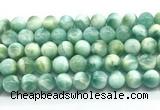 CAS323 15.5 inches 12mm round peacock angelite gemstone beads