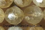 CITR01 15 inches 10mm faceted round citrine gemstone beads