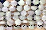 COIN08 15 inches 10mm faceted coin kunzite gemstone beads