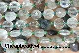 COIN23 15 inches 10mm faceted coin phantom quartz beads