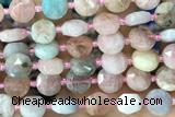 COIN28 15 inches 10mm faceted coin morganite gemstone beads