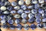 COIN39 15 inches 10mm faceted coin blue spot stone beads