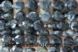 COIN43 15 inches 10mm faceted coin black labradorite beads