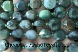 COIN58 15 inches 12mm faceted coin agate gemstone beads