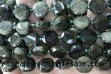 COIN60 15 inches 12mm faceted coin golden obsidian beads