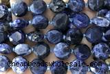 COIN62 15 inches 12mm faceted coin sodalite gemstone beads