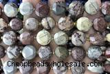 COIN63 15 inches 12mm faceted coin jasper gemstone beads