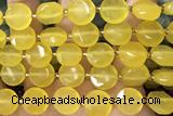 COIN78 15 inches 12mm faceted coin jade gemstone beads