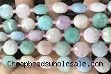 COIN84 15 inches 12mm faceted coin agate gemstone beads