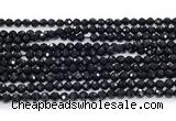 CON121 15.5 inches 3mm faceted round black onyx gemstone beads