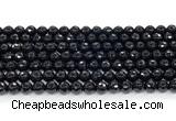 CON123 15.5 inches 5mm faceted round black onyx gemstone beads