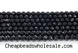 CON124 15.5 inches 6mm faceted round black onyx gemstone beads