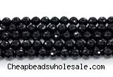 CON126 15.5 inches 10mm faceted round black onyx gemstone beads