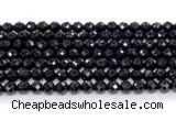 CON130 15.5 inches 5mm faceted round black onyx gemstone beads