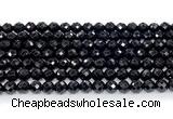 CON131 15.5 inches 6mm faceted round black onyx gemstone beads