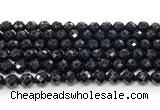 CON132 15.5 inches 8mm faceted round black onyx gemstone beads