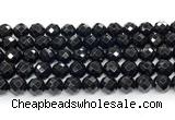 CON133 15.5 inches 10mm faceted round black onyx gemstone beads