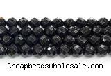 CON134 15.5 inches 12mm faceted round black onyx gemstone beads