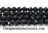 CON135 15.5 inches 14mm faceted round black onyx gemstone beads