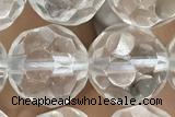 CRYS01 15 inches 10mm faceted round white crystal gemstone beads