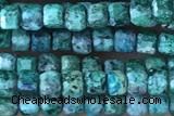 CUBE03 15 inches 2.5mm faceted cube chrysocolla gemstone beads