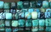 CUBE09 15 inches 2.5mm faceted cube turquoise gemstone beads