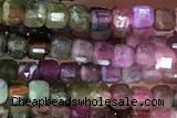 CUBE101 15 inches 2mm faceted cube tourmaline gemstone beads