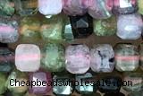 CUBE103 15 inches 3mm faceted cube tourmaline gemstone beads