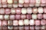 CUBE112 15 inches 2mm faceted cube pink wooden jasper beads