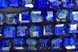 CUBE115 15 inches 3mm faceted cube lapis lazuli beads