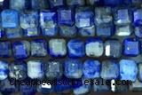 CUBE117 15 inches 2.5mm faceted cube lapis lazuli beads